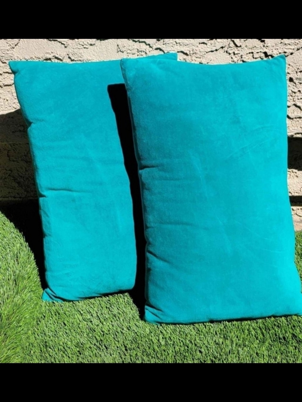 Teal Outdoor Throw Pillow Pair - Unbranded
